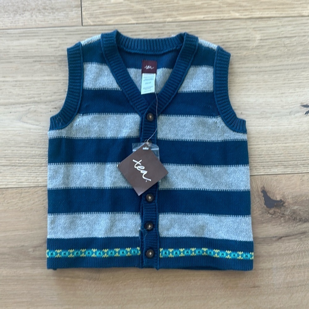 Tea collection boys knit vest 2T NWT gray